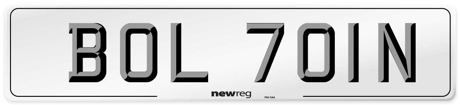 BOL 701N Number Plate from New Reg